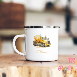 Taza de camión mezclador de cemento, taza de mezclador de cemento personalizada, taza de café, taza de café, taza de café, taza de té, taza de esmalte, regalo para él