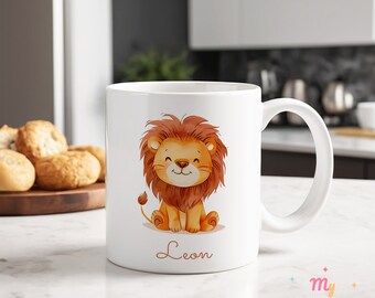 Personalized Lion Lover Mug - Funny White Ceramic Coffee Cup, Custom Name, 11oz, Sarcastic Gift