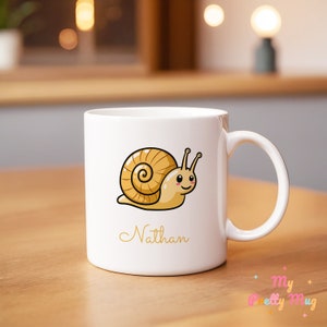 Snail Mug Personalized Snail Mug Custom Name Snail Mug Snail Gift Snail Coffee Mug Snail Coffee Cup Snail Tea Cup Ceramic Mug Gift For Kids
