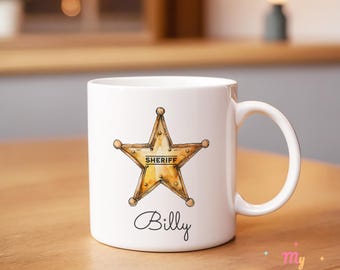 Sheriff Star Mug Personalized Sheriff Star Mug Sheriff Coffee Mug Sheriff Coffee Cup Sheriff Tea Cup Ceramic Sheriff Star Mug Gift For Him