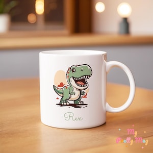 Tyranosaurus Rex Mug Personalized Dino Mug Custom Name T Rex Mug T Rex Coffee Mug T Rex Coffee Cup T Rex Tea Cup Ceramic Mug Gift For Kids
