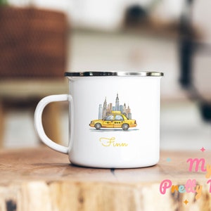 Yellow Taxi Mug Personalized Taxi Mug New York Yellow Taxi Gift Cab Mug Taxi Coffee Mug Taxi Coffee Cup Taxi Tea Cup Enamel Mug Gift For Him