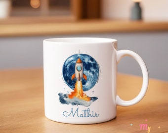 Rocket Mug Personalized Rocket Mug Space Rocket Gift Moon Mug Rocket Coffee Mug Rocket Coffee Cup Rocket Tea Cup Ceramic Mug Gift For Him