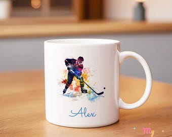 Custom Hockey Player Mug | Personalized Ice Hockey Mug | Hockey Lover Gift | Coffee Cup | Birthday Gift for Hockey Players