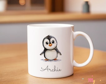 Penguin Mug Personalized Penguin Mug Cute Penguin Gift Penguin Coffee Mug Penguin Coffee Cup Penguin Tea Cup Ceramic Mug Gift For Kids