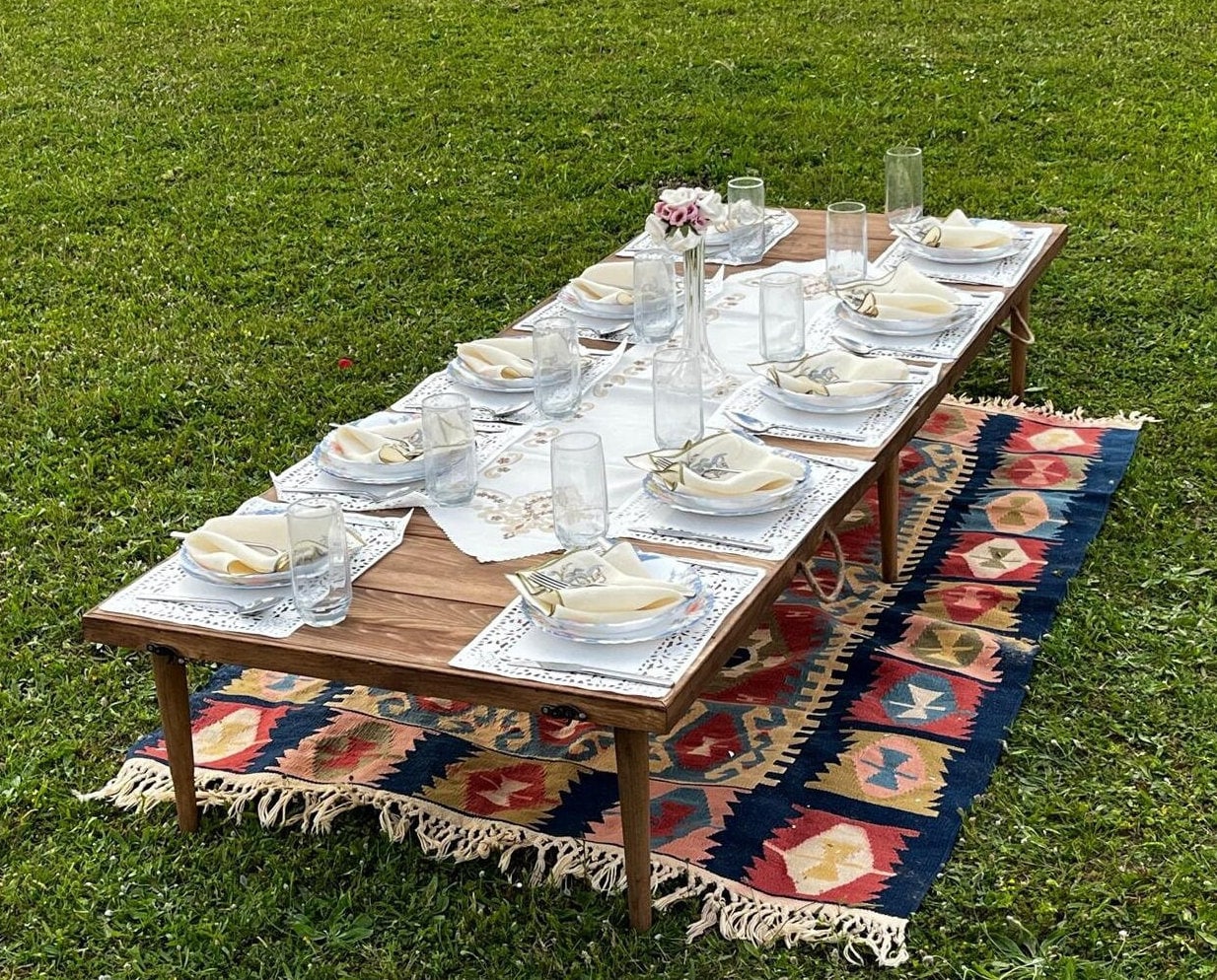 28*80 inc Handmade Foldable Picnic Table