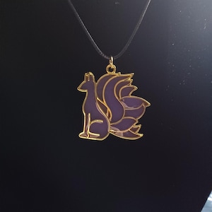 Fox And Flower UV Resin Pendants