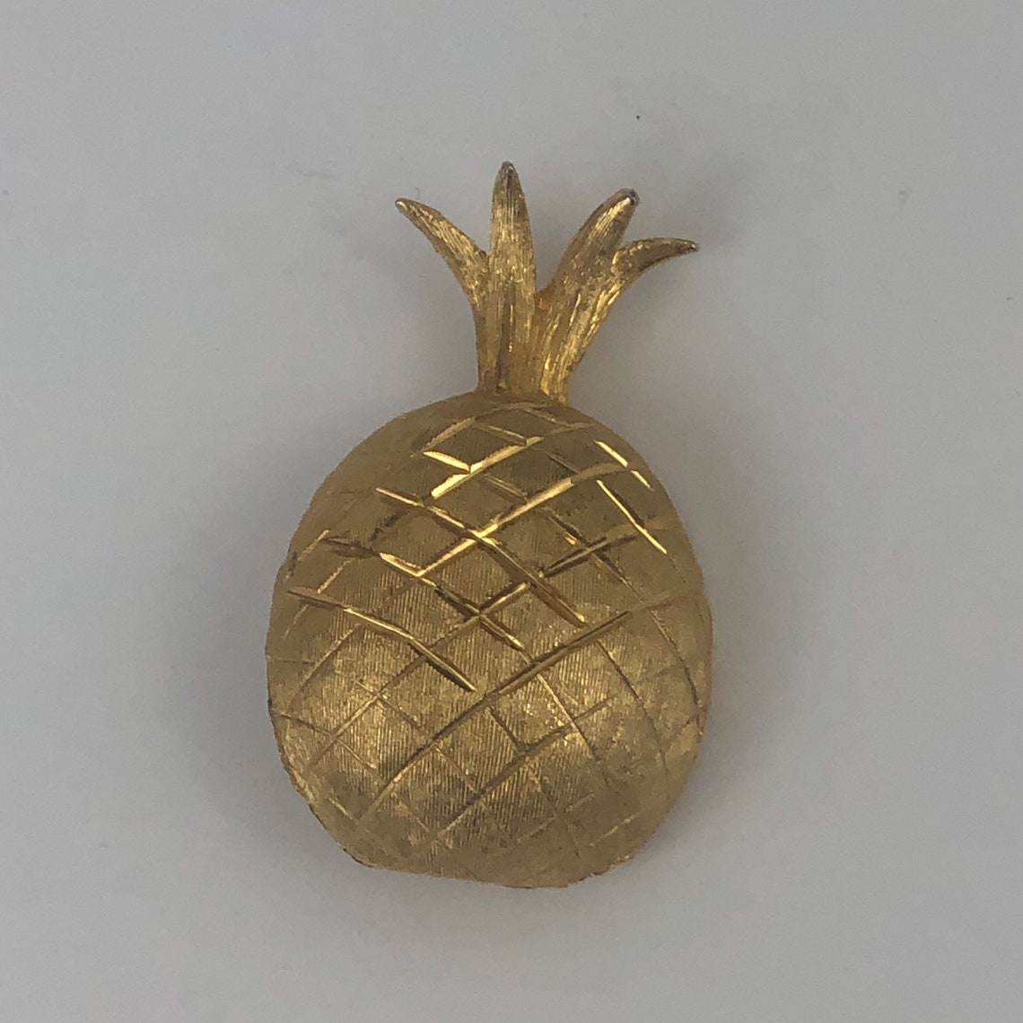 B.S.K. Vintage Pineapple Brooch Gold Tone Etsy