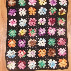 Crochet Dollhouse Afghan Miniature Granny Square Variegated Centers