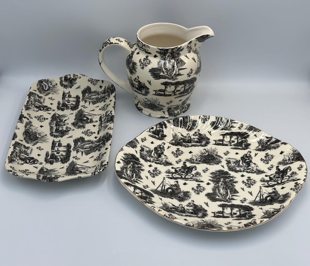 Arthur Wood Chintz Pitcher and Tray Set: English Countryside Decor
