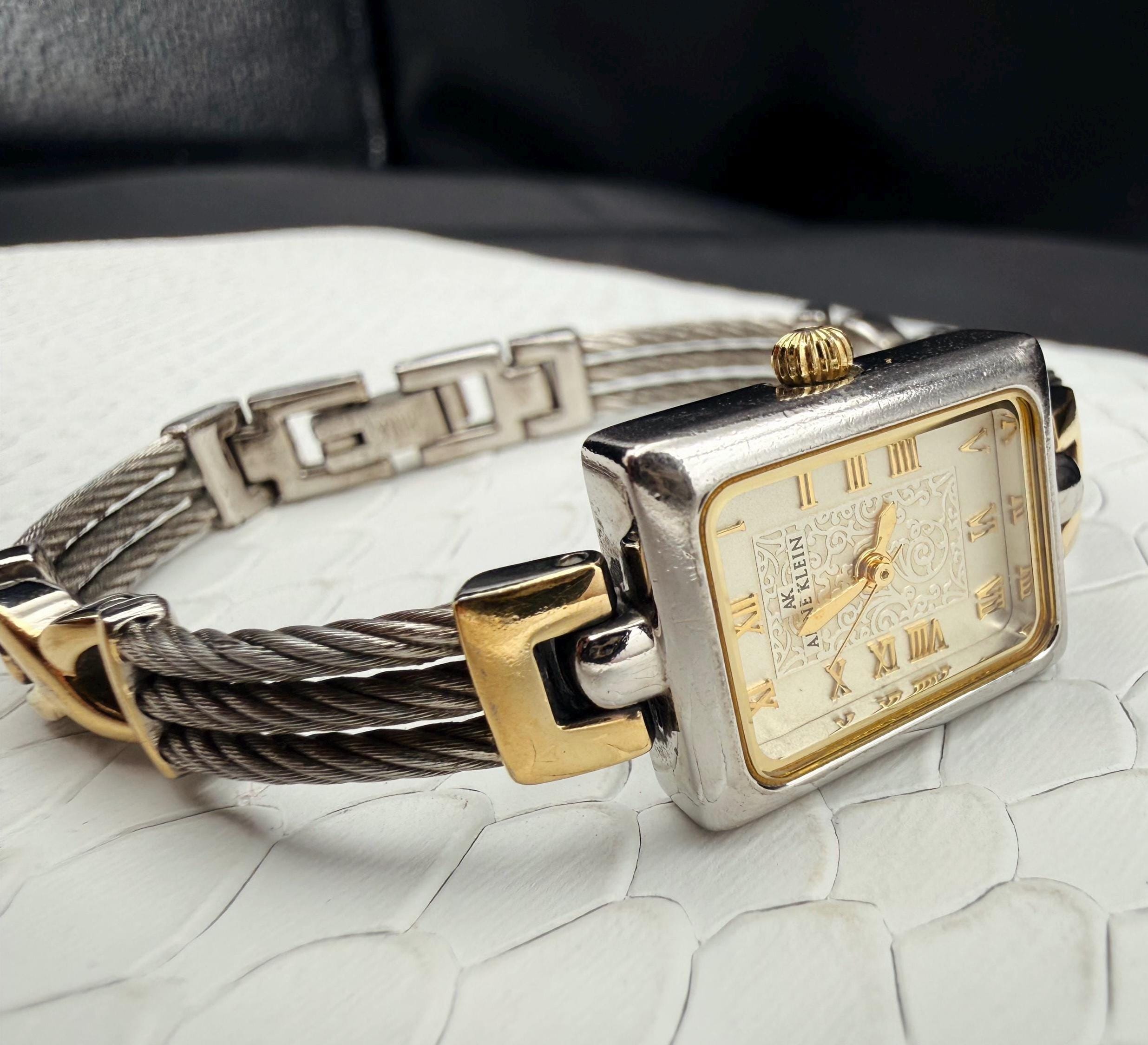 AK -Apple watch Band only **WATCH NOT INCLUDED **3 row link band, silver/gold Anne Klein Womens Watch 30mm Rose Gold Tone Crystals AK/2928  main image 4