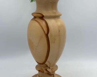 Vintage Heavy Stone Marble Vase | Neutral Beige Earth Tone Collectible Decor | Rare Boho Standing Vase | Cream and Coffee Veins Brown Vase
