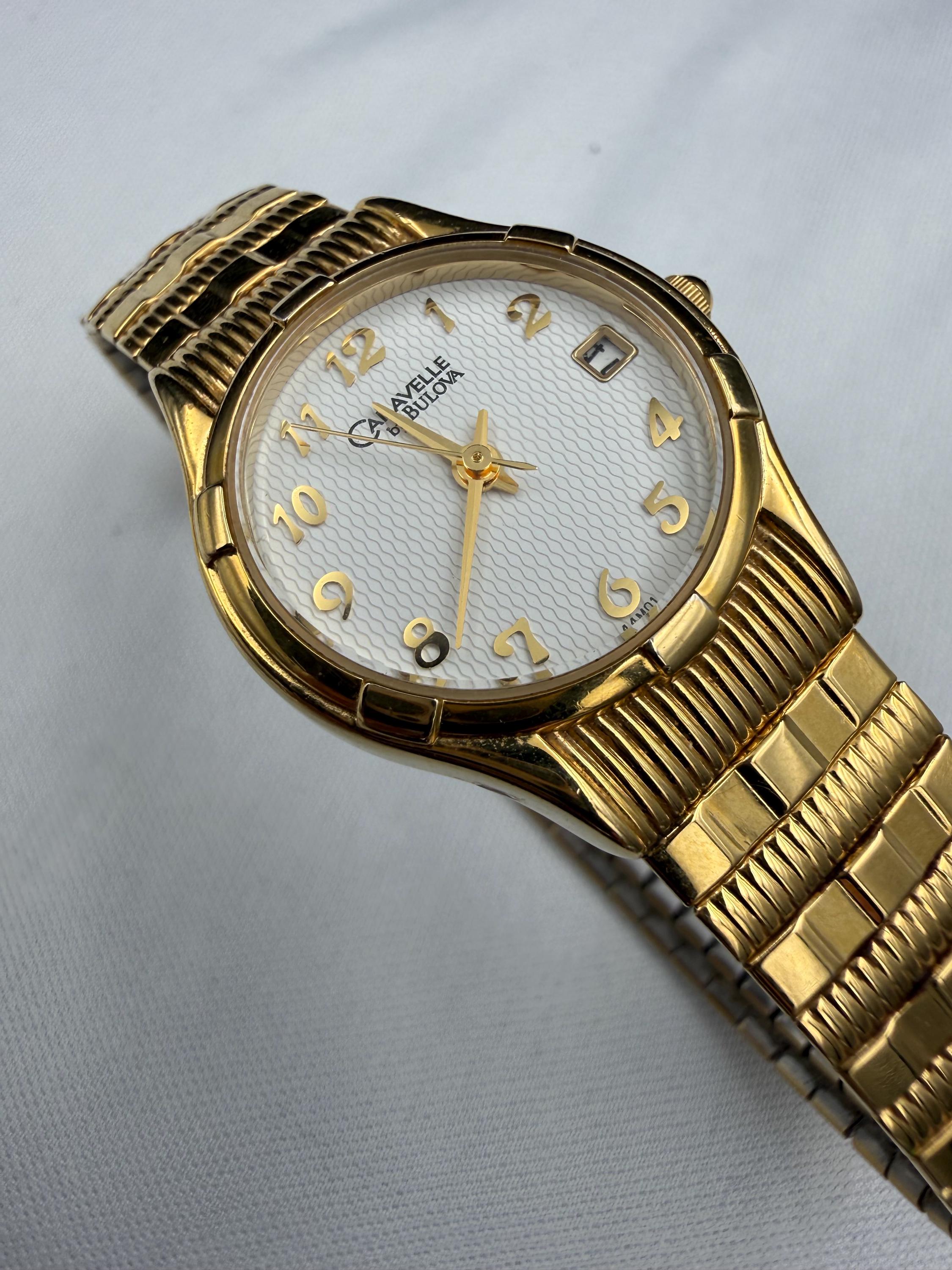 Bulova Marine Star Gold Dial Quartz Women’s Watch. Unused.  New, old stock. BULOVA Marine Star Ladies Watch (100m) Gold & | Mercari main image 3