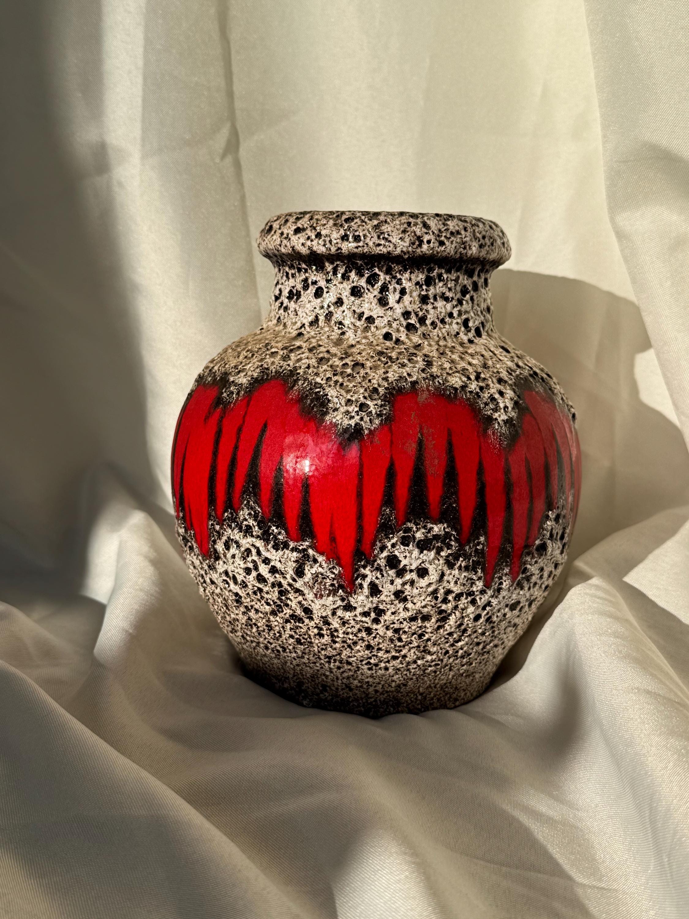 SCHEURICH LORA 806 Set 2 Fat Lava Flower Pot Planter Vintage