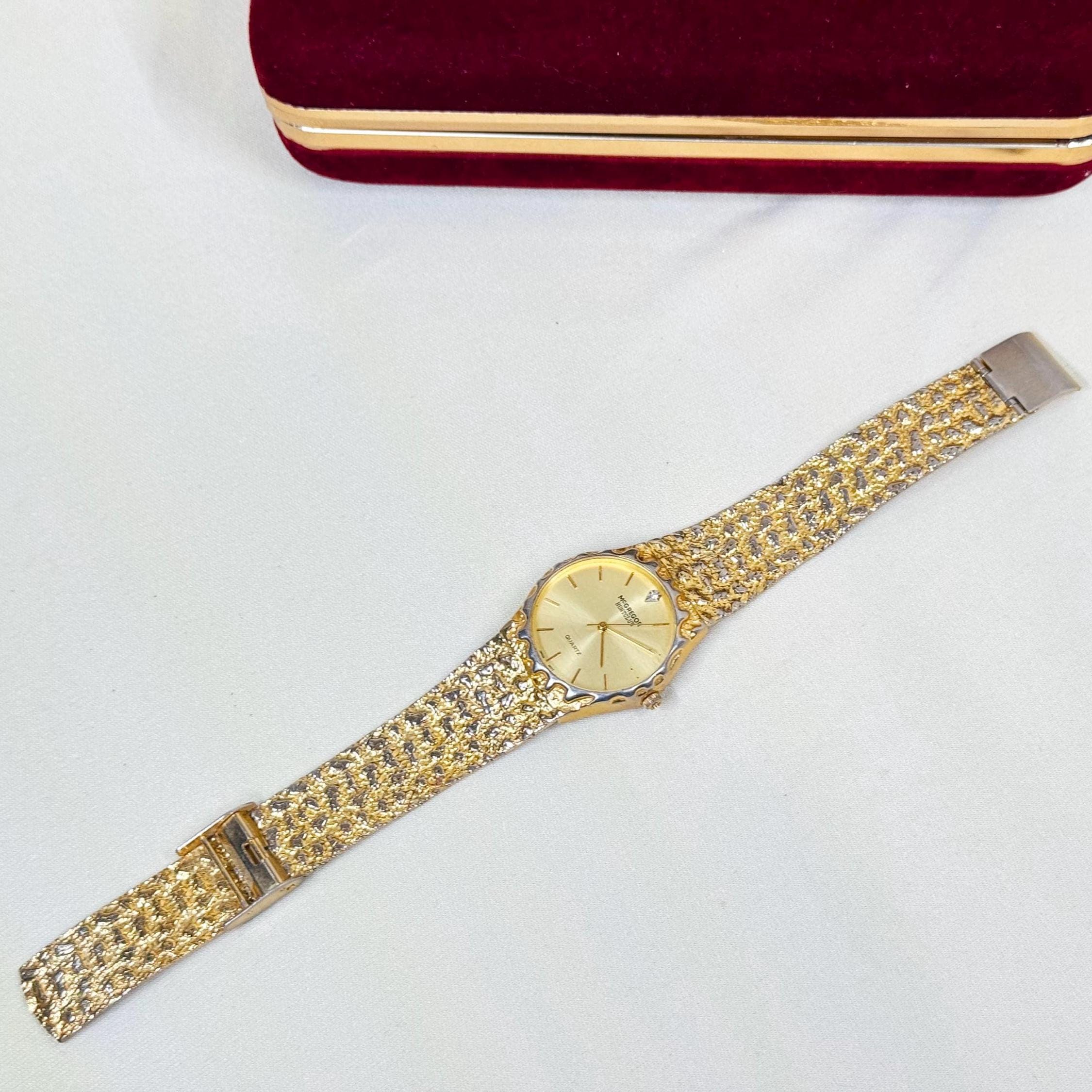 ラウンド用品・アクセサリー THE GOLF WATCH Mcgregor Hunt Club Gold Tone Nugget Watch Working Quartz Movement