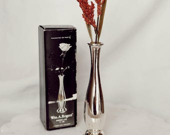 Wm. A. Rogers SilverPlated Bud Vase Height 6 7/16 Imported from Japan By Oneida LTD NY | Original Packaging | Flower Display Centerpiece Vin