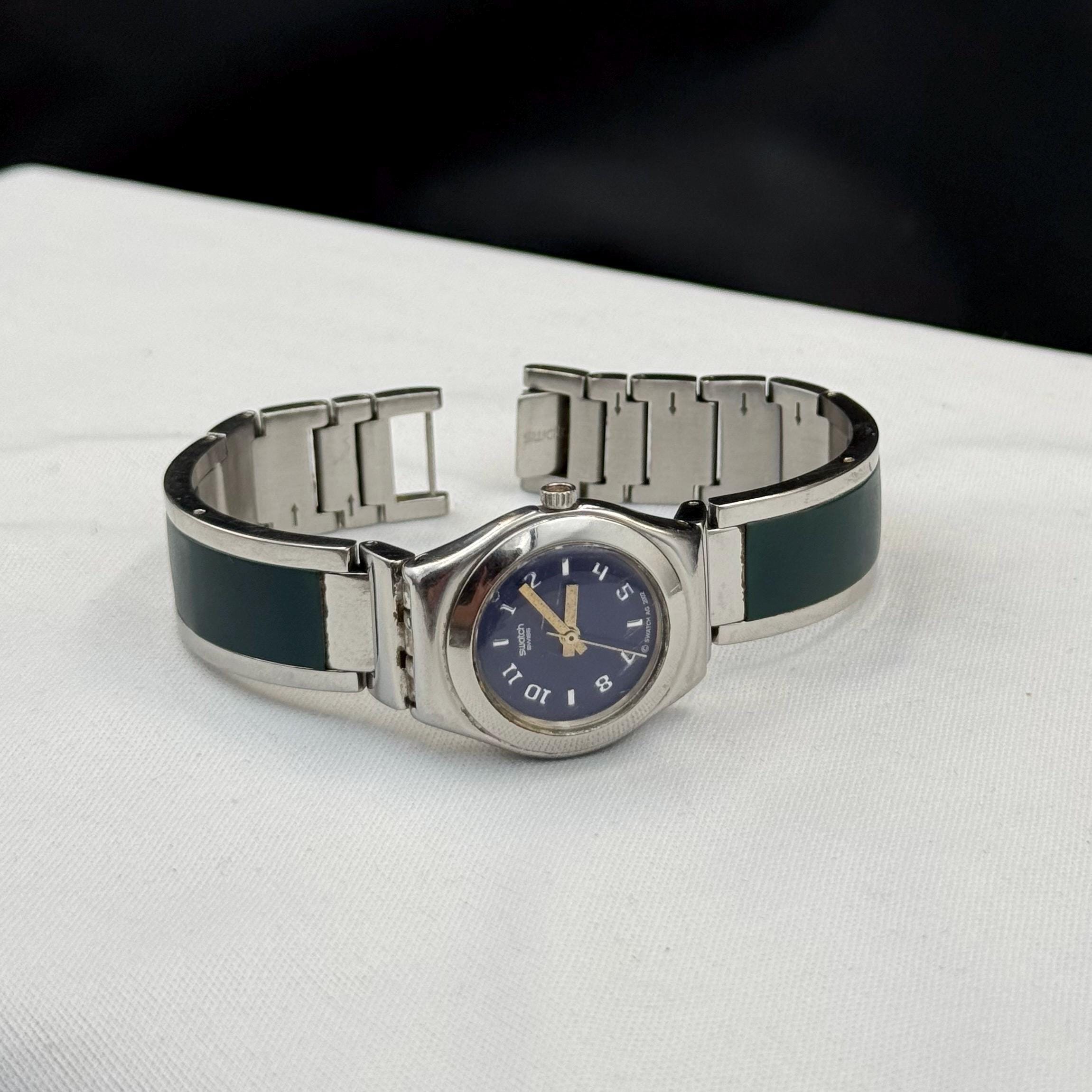 Swatch Silver Tone Irony Stretch Wrist Band Watch Swatch Originals GM126/7 BIG ROCK 1993 VTG Stainless Stretch  main image 2