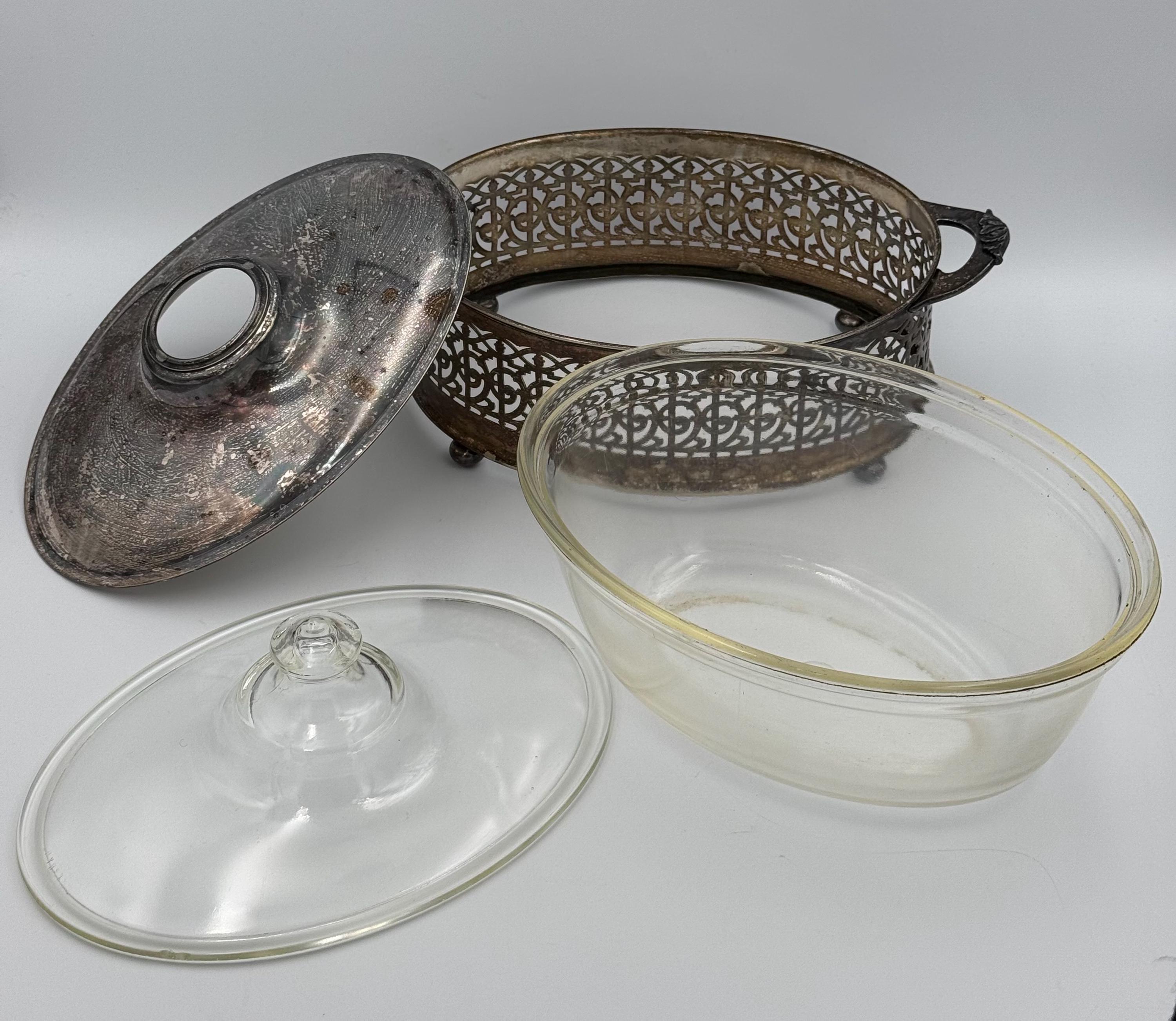 Cocotte en pyrex vintage avec couvercle en verre - Modèle n° 474B - France