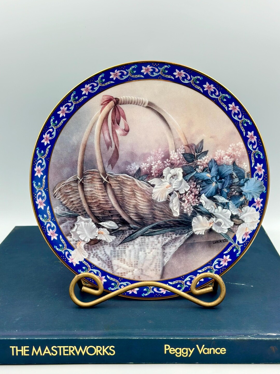 Vintage Lena Liu's Basket Bouquets Collector Plate: Limited
