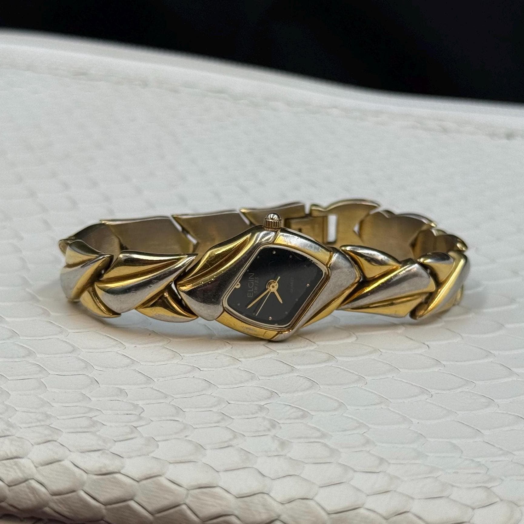 Vintage Elgin “Half Moon” Sculptural Watch Statement Piece *Untested Elgin Women main image 2