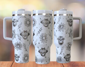 Highland Cow Engraved Tumbler