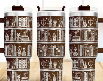 Bookshelf Engraved Tumbler