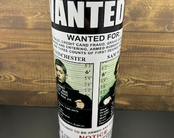 Wanted Poster Supernatural 20oz Tumbler
