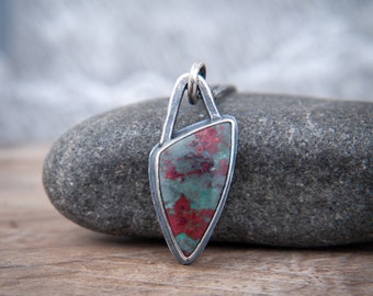 Sonora Sunrise ~ Mexican Sonora Sunrise and Oxidised Sterling Silver Hand Forged Pendant