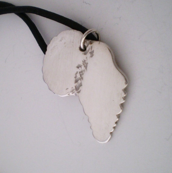Fine Silver .999  'USO' FS S2 - Pendant on Black Leather Cord