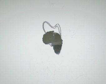 Africa 'USO' Sterling Silver 'USO'  Face in Swahili .925 Pendant Necklace.