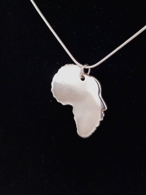 Necklace/Pendant 'USO' Silver .999 Silver Clay Africa 'USO' Face in Swahili Jewelry by Jennell (JxJ)