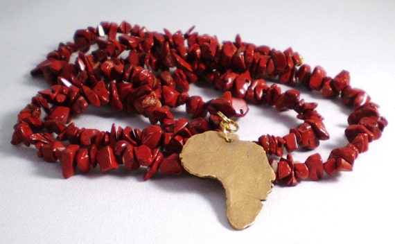 Africa Pendant 'USO' Bronze Necklace 'USO' Face in Swahili