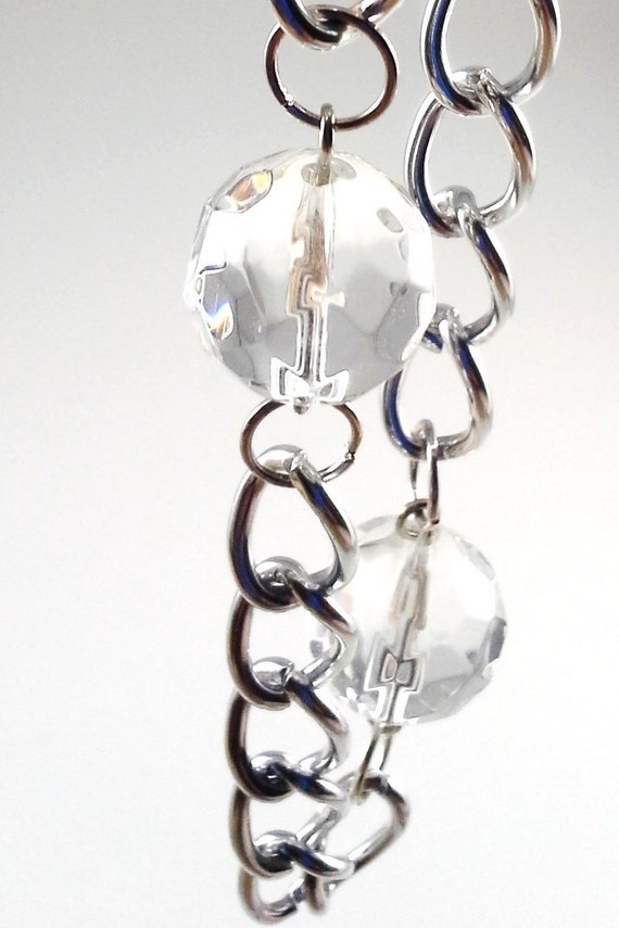 5x5 Collection:  Ankle Bracelet 14mm Crystal Balls & Silver Plated Chain 9 inches. The Five Items (Sold Separately) Total Approx. Five Feet.