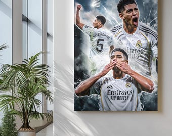 Jude Bellingham Football Poster Real Madrid Soccer Art