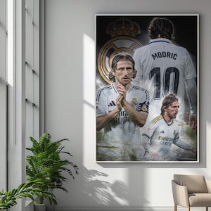 Luka Modric Poster - Football Poster - Soccer Poster Art - Real Madrid Poster - Legendary Player - Football Art - Soccer Gift