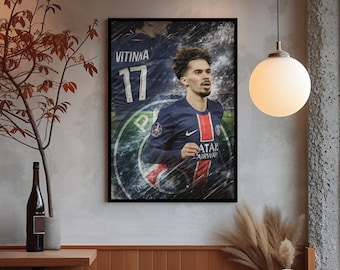 Vithnina Fussball Poster: PSG Kunstdruck, Fussball Poster