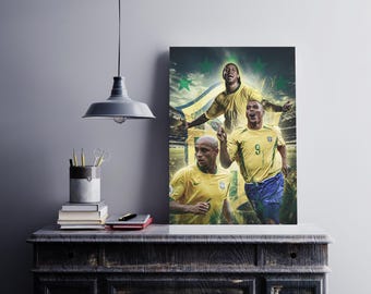 ブラジルサッカーのレジェンドポスター：ロナウジーニョ、ロナウド