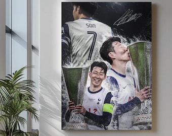 Heung-Min Son Tottenham Poster: 2024/25 Europa League Fußball, Fussball Poster