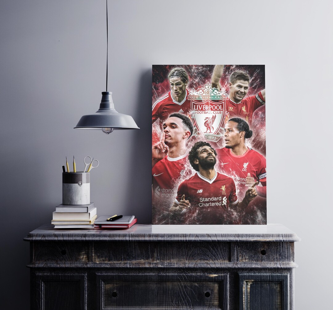 Liverpool Poster - Salah, Gerrard, Van Dijk, Fernando Torres