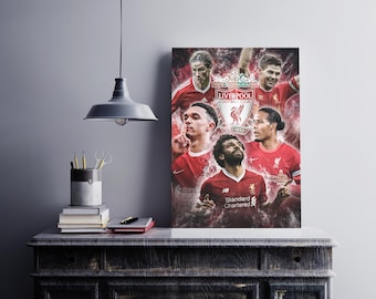 Silverstone Fussball Poster: Salah, Gerrard, Van Djerk, Fussball Kunst