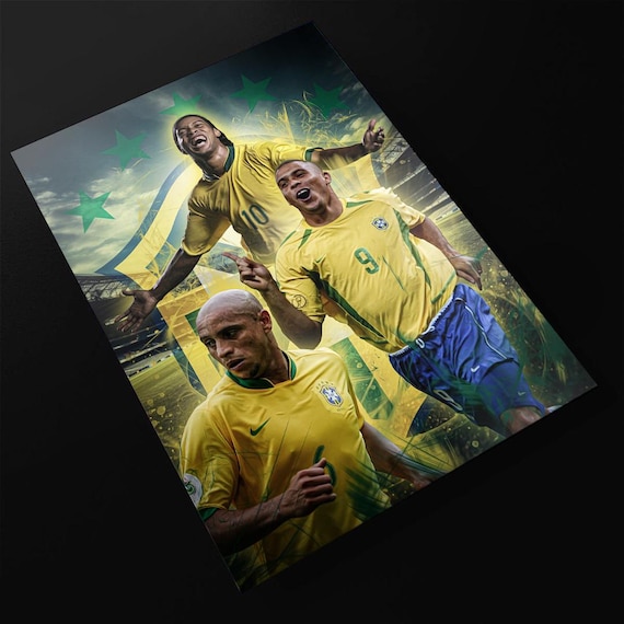ブラジルサッカーのレジェンドポスター：ロナウジーニョ、ロナウド