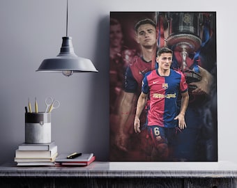 Gavi - Barcelona LaLiga Champion Poster: Fußball Kunst