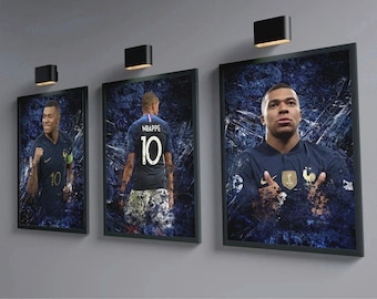 Kylian Mbappe - Set Of 3 Football/Soccer Prints - France National Team - Real Madrid - Football Poster - Soccer Poster - Football Art