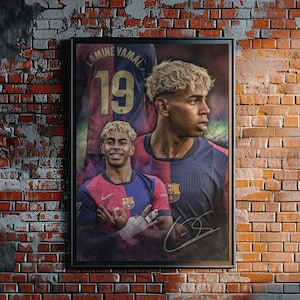 Barcelona Poster Signatur - Lamine Yamal - Spanien - Fußball Poster - Digitaldruck - Fußball Kunst - Fußball Poster