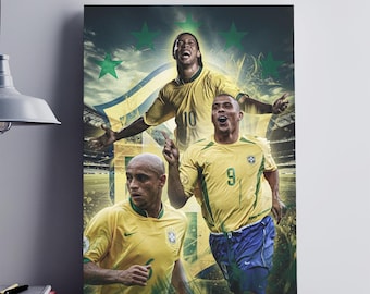 ブラジルサッカーのレジェンドポスター：ロナウジーニョ、ロナウド