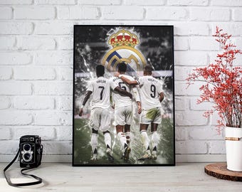 Real Madrid Fußball Poster: Mbappe, Vini Jr., Bellingham