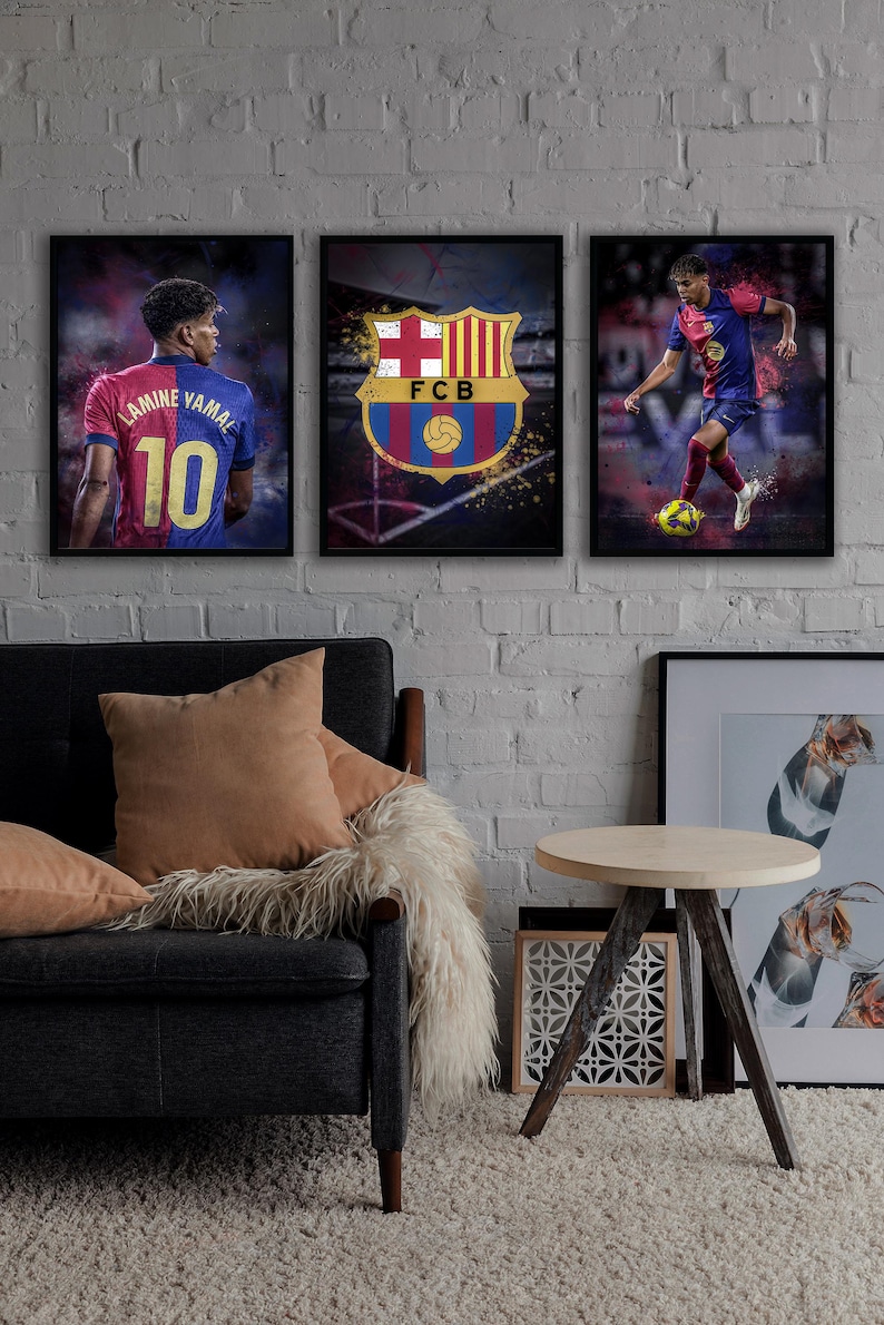 Lamine Yamal Posters: Barcelona Football Art Print, Soccer Poster (Set of 3) image 5