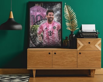Lionel Messi Fussball Poster: Inter Miami Kunstdruck, Argentinien Fussball Poster