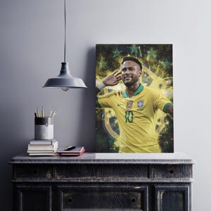 Neymar Jr. Brazil Poster - Football Poster - Soccer Poster Art - Brazil Poster - Legendary Player - Brazil Team