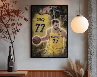 Luka Doncic Poster: NBA Art, Lakers Poster, Basketball Digitaldruck